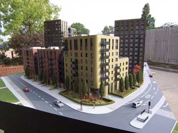 Architectural model of Wembley Northwest Village for Quintain