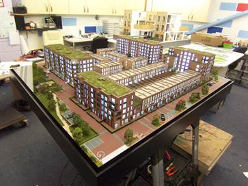 Architectural model of Colindale apartments for Redrow