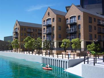 Architectural model of Lion Wharf apartments for Bellway