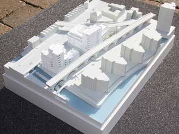 Architectural block model of Thames Basin for Bellway