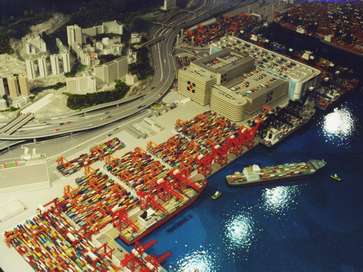 Architectural model of Hong Kong International Shipping Terminal