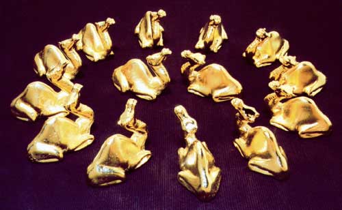 Photograph of gold camels