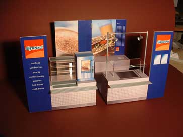 Model of a mobile canteen for a marketing display 