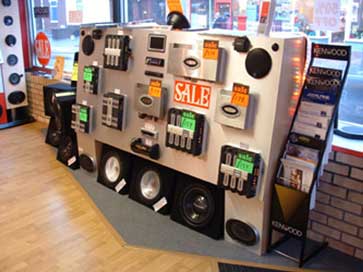 Point of Sales retail displays for an audio store