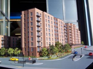 Architectural model of Saxon Square apartments for Redrow