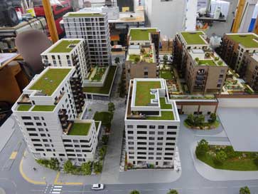 Architectural model of Eastside Quarter for Bellway