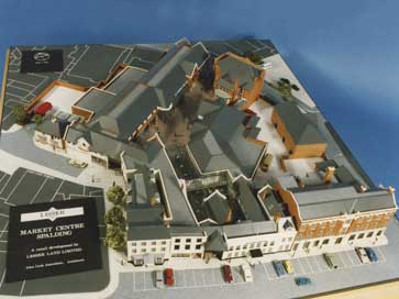 Architectural model of Market Centre, Spalding for Lesser Land Limited