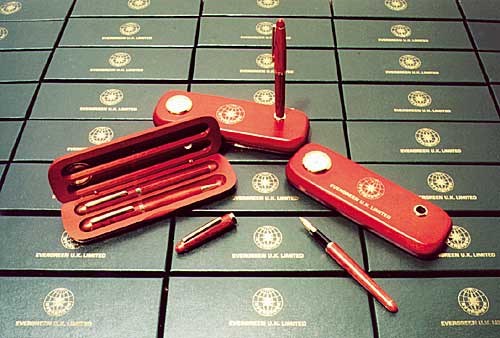 Photograph of a boxed presentation pens as a corporate gift