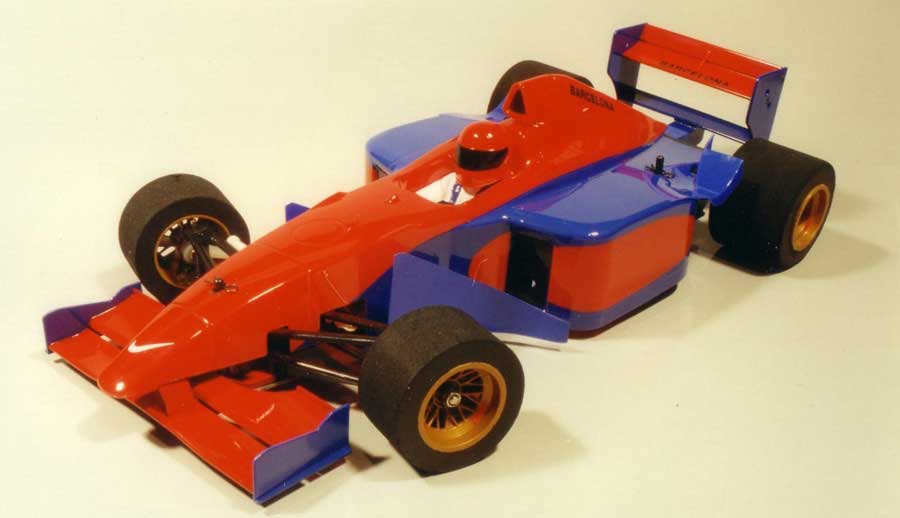 Model showing F1 car livery