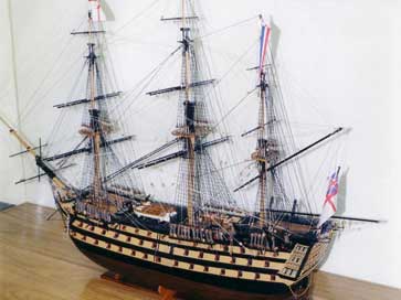A model of a sail boat