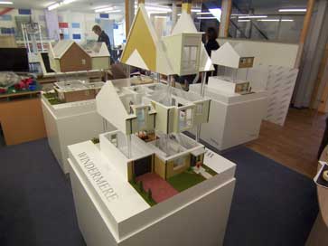 Architectural model of house types for the St. Clements Lakes project for Bellway