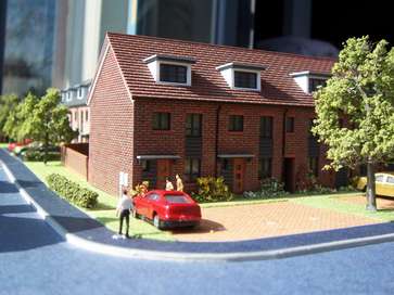 Architectural model of the Ebbsfleet Green project for Redrow