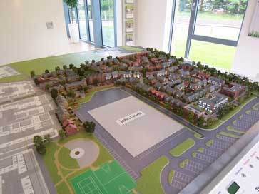 Architectural model of Phase 2 of the Trumpington Meadows project for Barratt Homes