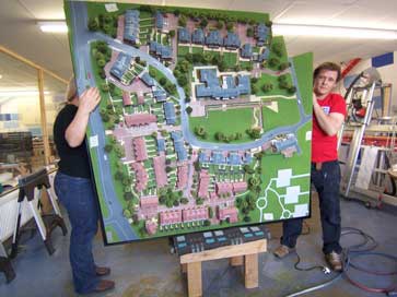 Architectural model of Millbrook Park project for Linden Homes