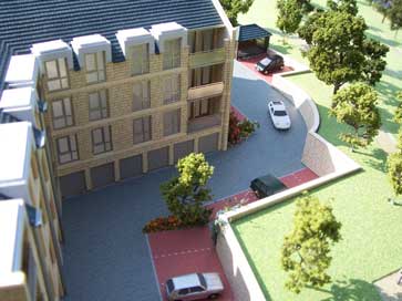 Architectural model of Halton Mill project for Barratts
