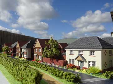 Architectural model of Foxbridge Manor (Phase 2), Castle Donington housing development for Redrow