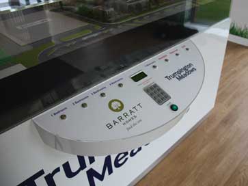 Architectural model with computer controlled display of Trumpington Meadows project for Barratt Homes
