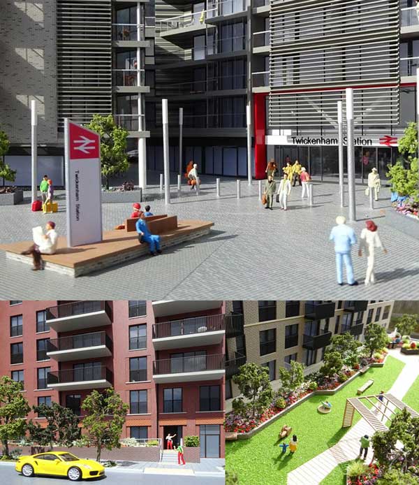 Fine Form models of a metropolitan sqare and two smaller thumbmails of other models